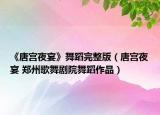 《唐宫夜宴》舞蹈完整版（唐宫夜宴 郑州歌舞剧院舞蹈作品）