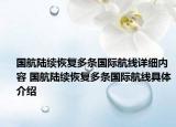 国航陆续恢复多条国际航线详细内容 国航陆续恢复多条国际航线具体介绍
