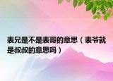 表兄是不是表哥的意思（表爷就是叔叔的意思吗）