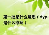 第一批是什么意思（dyp是什么缩写）