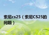 索尼cs25（索尼CS25的问题）