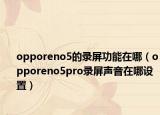 opporeno5的录屏功能在哪（opporeno5pro录屏声音在哪设置）