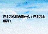 怦字怎么读音是什么（怦字怎末组词）