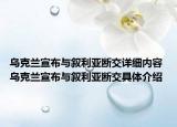 乌克兰宣布与叙利亚断交详细内容 乌克兰宣布与叙利亚断交具体介绍