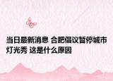 当日最新消息 合肥倡议暂停城市灯光秀 这是什么原因