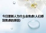 今日更新人为什么会焦虑(人们感到焦虑的原因)