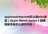 applewatchseries6怎么用nike表盘（Apple Watch Series 4 耐克智能手表怎么调节声音）