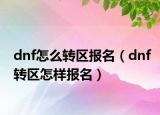 dnf怎么转区报名（dnf转区怎样报名）