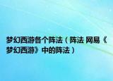 梦幻西游各个阵法（阵法 网易《梦幻西游》中的阵法）