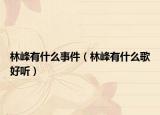 林峰有什么事件（林峰有什么歌好听）