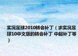 实况足球2010转会补丁（求实况足球10中文版的转会补丁 中超补丁等）