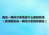 就在一瞬间才发现是什么歌的歌词（歌词就在这一瞬间才发现你就在）