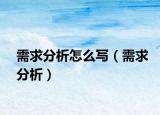 需求分析怎么写（需求分析）
