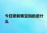今日更新蜜豆指的是什么