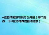 u盘自动播放功能怎么开启（哪个指教一下U盘怎样做成自动播放）