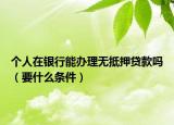 个人在银行能办理无抵押贷款吗（要什么条件）