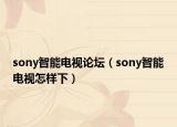 sony智能电视论坛（sony智能电视怎样下）