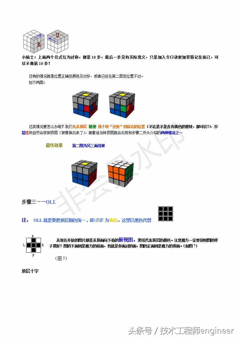 简单易学的还原魔方的常用口诀公式及图解