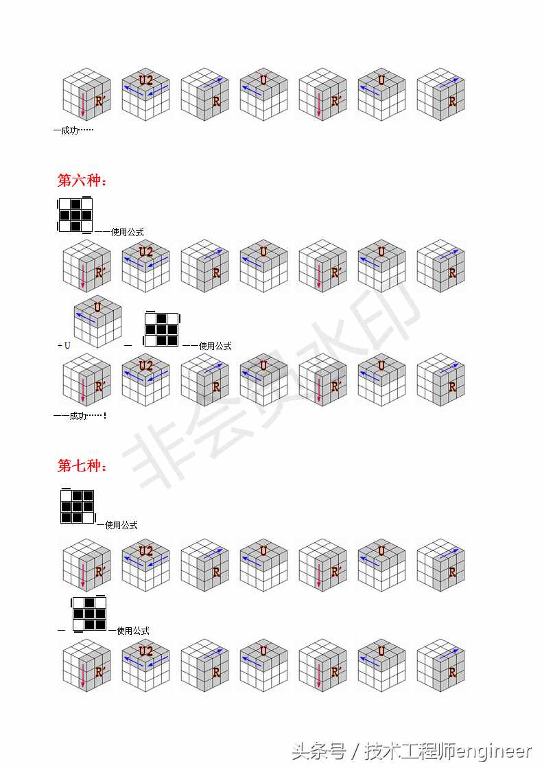 简单易学的还原魔方的常用口诀公式及图解