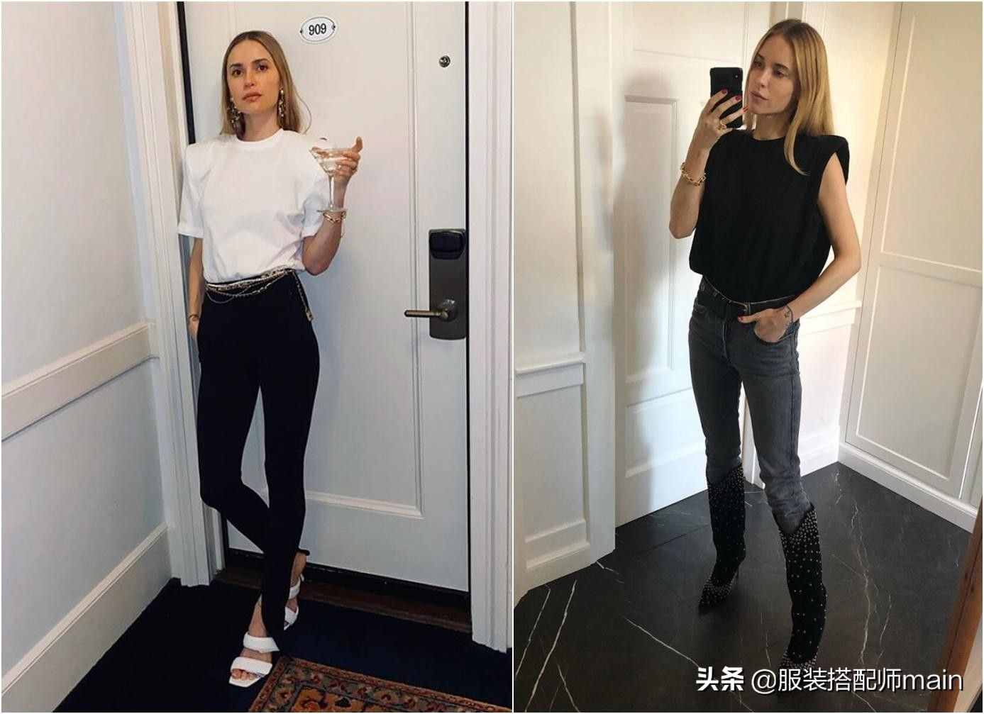 溜肩女孩不要慌，学会这4个穿衣技巧，气质拿捏得死死的