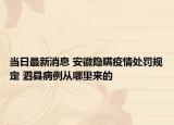 当日最新消息 安徽隐瞒疫情处罚规定 泗县病例从哪里来的