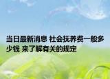 当日最新消息 社会抚养费一般多少钱 来了解有关的规定