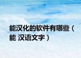 能汉化的软件有哪些（能 汉语文字）