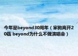今年是beyond30周年（家驹离开20载 beyond为什么不做演唱会）