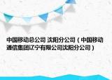 中国移动总公司 沈阳分公司（中国移动通信集团辽宁有限公司沈阳分公司）