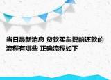 当日最新消息 贷款买车提前还款的流程有哪些 正确流程如下