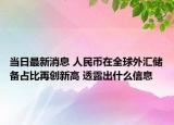 当日最新消息 人民币在全球外汇储备占比再创新高 透露出什么信息