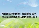 帷幕灌浆垂直防渗（帷幕灌浆 减小渗流量和降低渗透压力的灌浆工程）