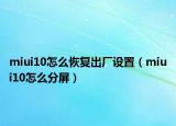 miui10怎么恢复出厂设置（miui10怎么分屏）
