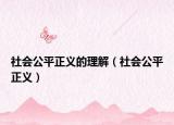 社会公平正义的理解（社会公平正义）