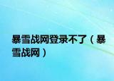暴雪战网登录不了（暴雪战网）
