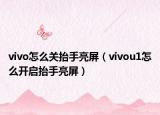 vivo怎么关抬手亮屏（vivou1怎么开启抬手亮屏）