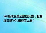 vol是成交量还是成交额（股票成交量VOL指标怎么看）