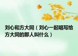 刘心和方大同（刘心一起唱写给方大同的那人叫什么）