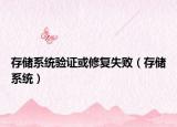 存储系统验证或修复失败（存储系统）