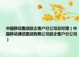 中国移动集团政企客户分公司总经理（中国移动通信集团有限公司政企客户分公司）