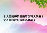 个人自我评价应该怎么写大学生（个人自我评价应该怎么写）