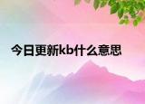 今日更新kb什么意思