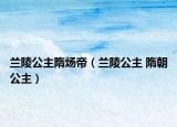 兰陵公主隋炀帝（兰陵公主 隋朝公主）