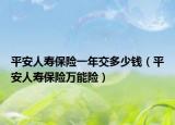 平安人寿保险一年交多少钱（平安人寿保险万能险）
