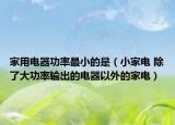家用电器功率最小的是（小家电 除了大功率输出的电器以外的家电）