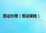 签证办理（签证保险）