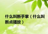 什么叫断手掌（什么叫断点播放）