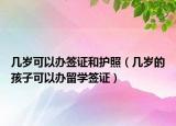 几岁可以办签证和护照（几岁的孩子可以办留学签证）