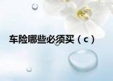 车险哪些必须买（c）