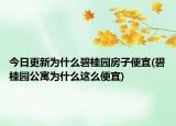 今日更新为什么碧桂园房子便宜(碧桂园公寓为什么这么便宜)